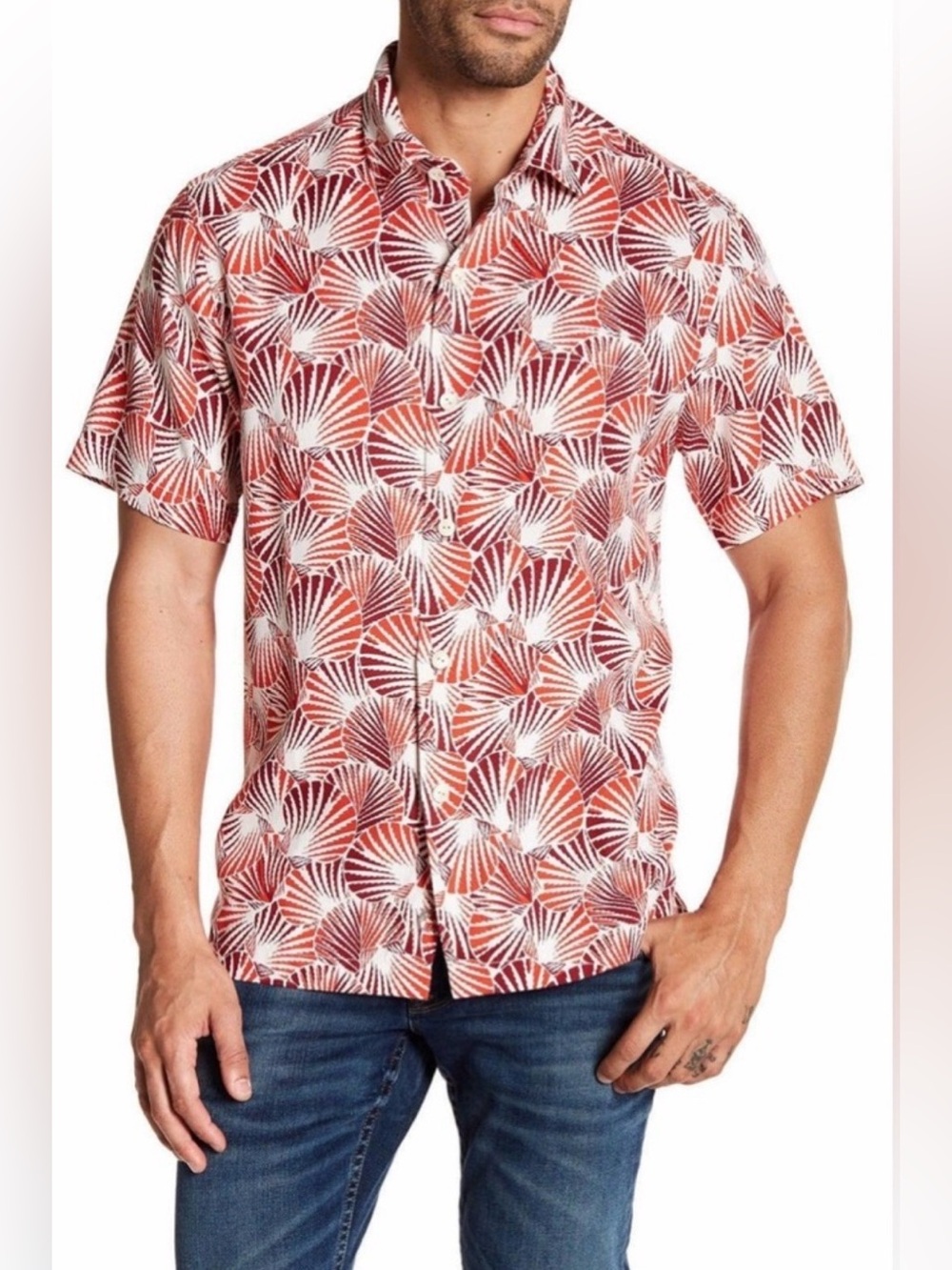 Tommy Bahama Camp Shirt
Shell We Dance Caliente 100% Silk Button Up Size Medium